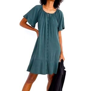 Madewell lusterweave button mini dress